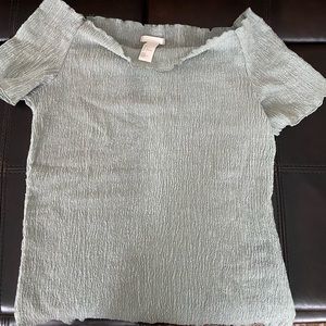 H&M off the shoulder light green top